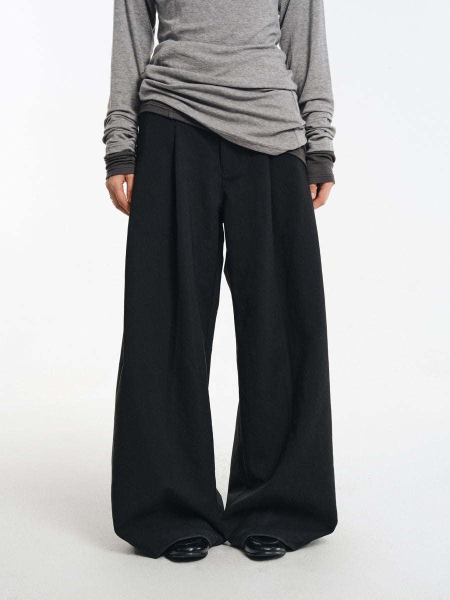 Wrinkle-resistant double-pleated casual pants