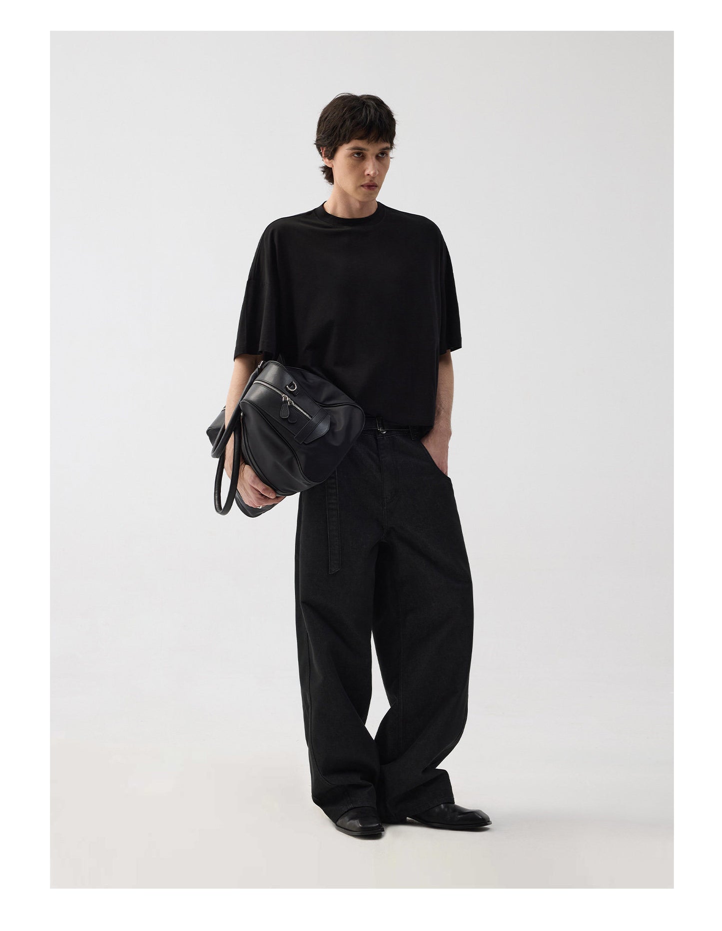 Adjustable Belt Loose Casual Denim Pants