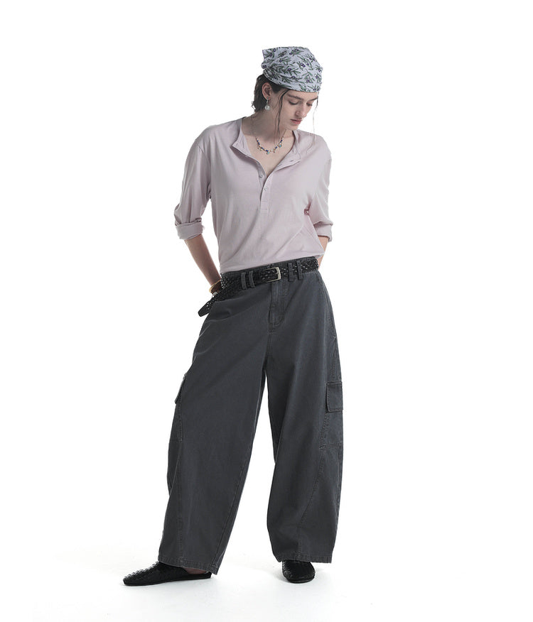 Wide-leg casual pants