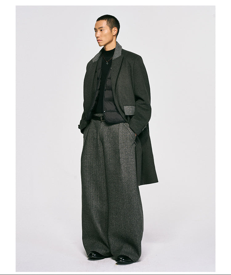 Wool-Blend Wide-Leg Pants