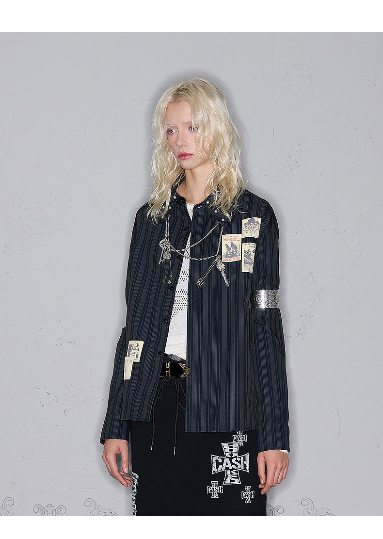 Street Contrast Stripe Shirt