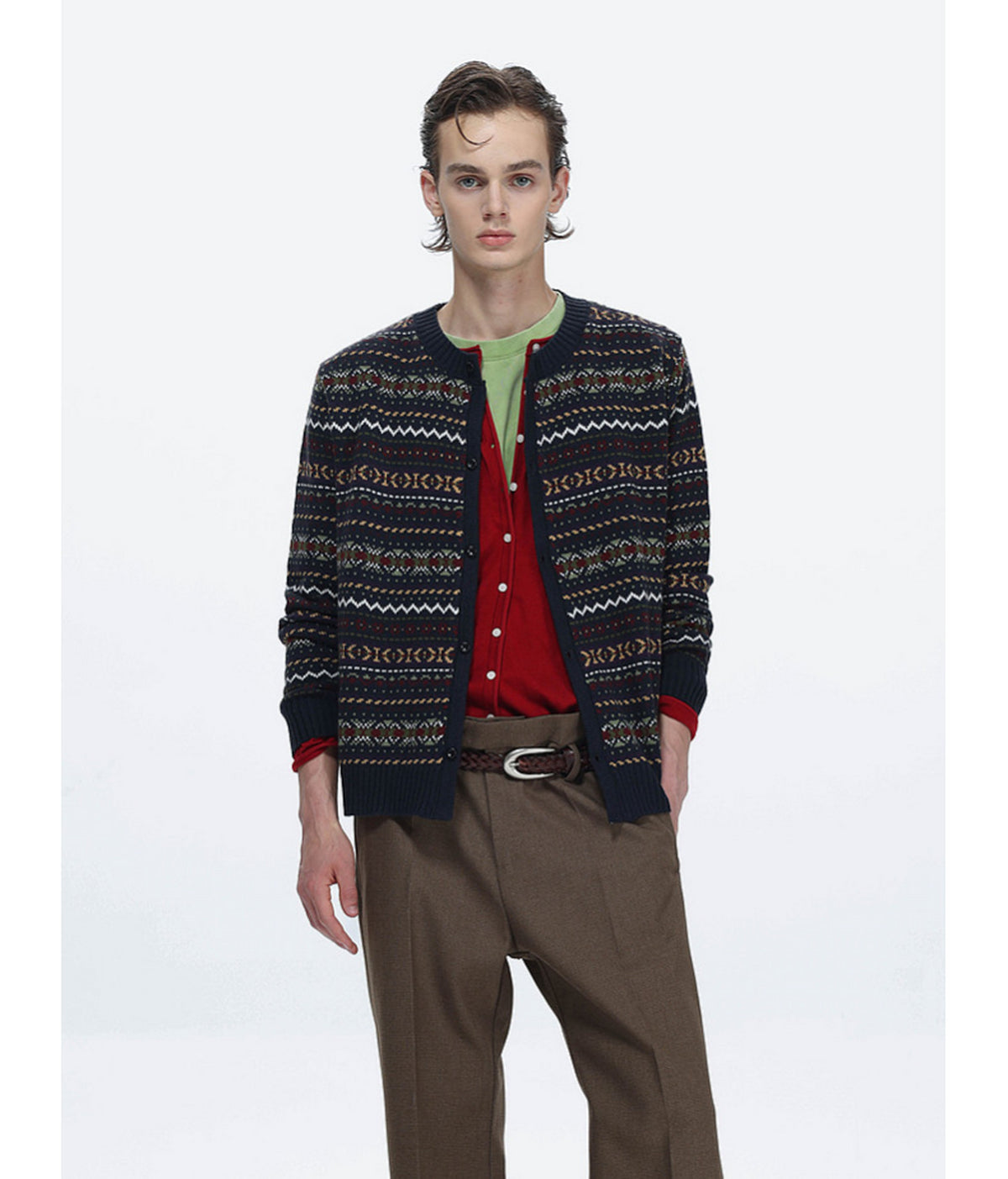 Short-Length Waist-Cinched Cardigan