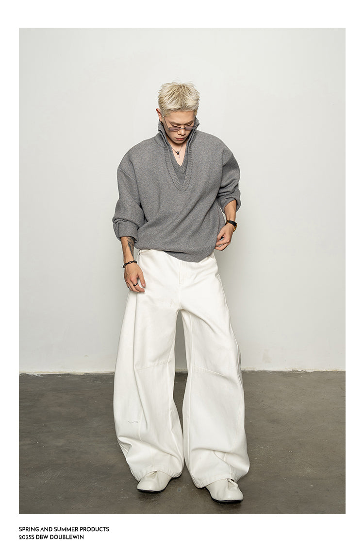 Double V-Neck Sweater