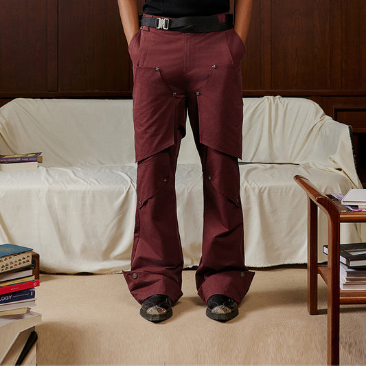 Multi-layer construction Straight casual pants