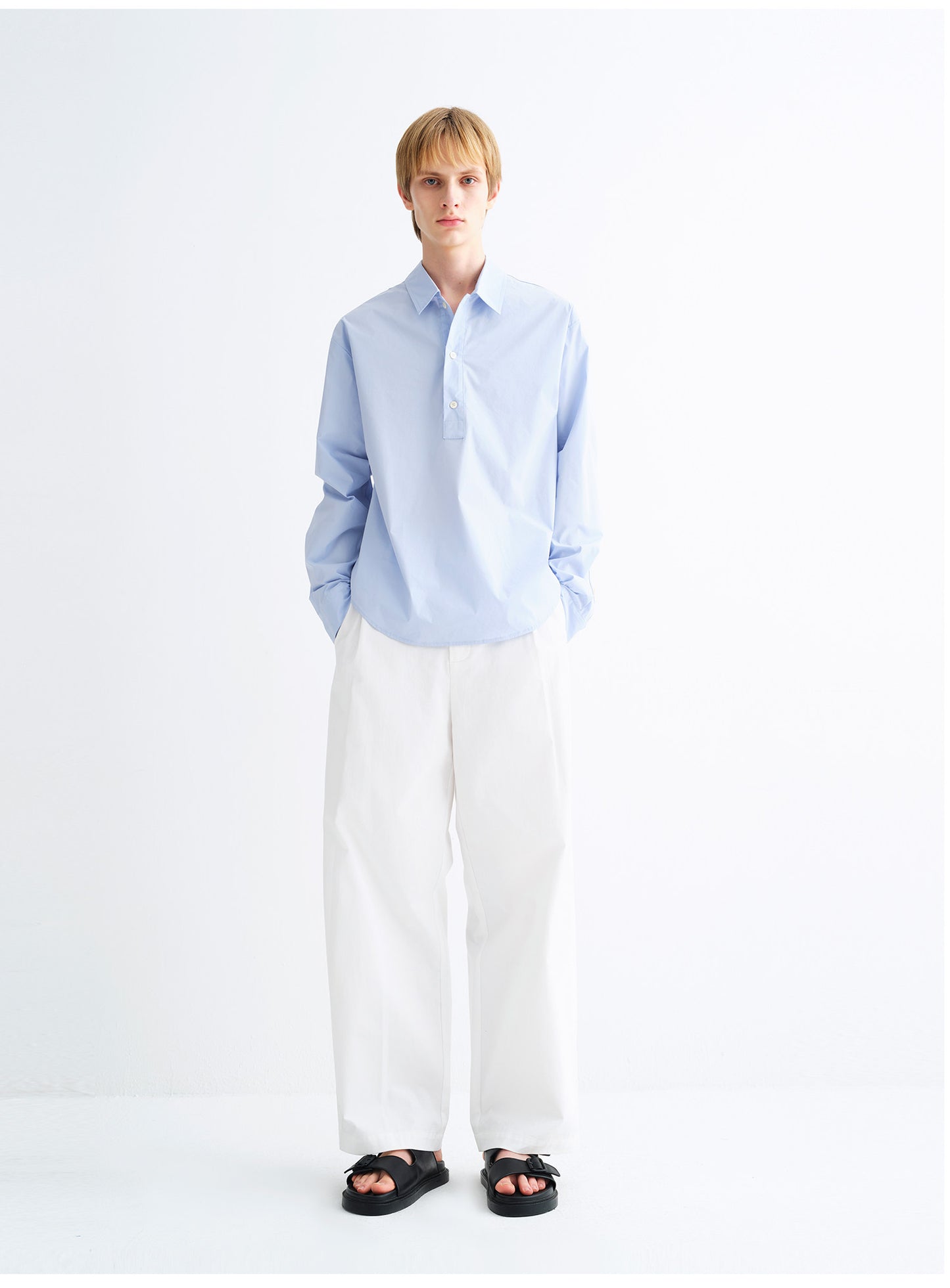 Solid-Color Cotton-Blend Shirt