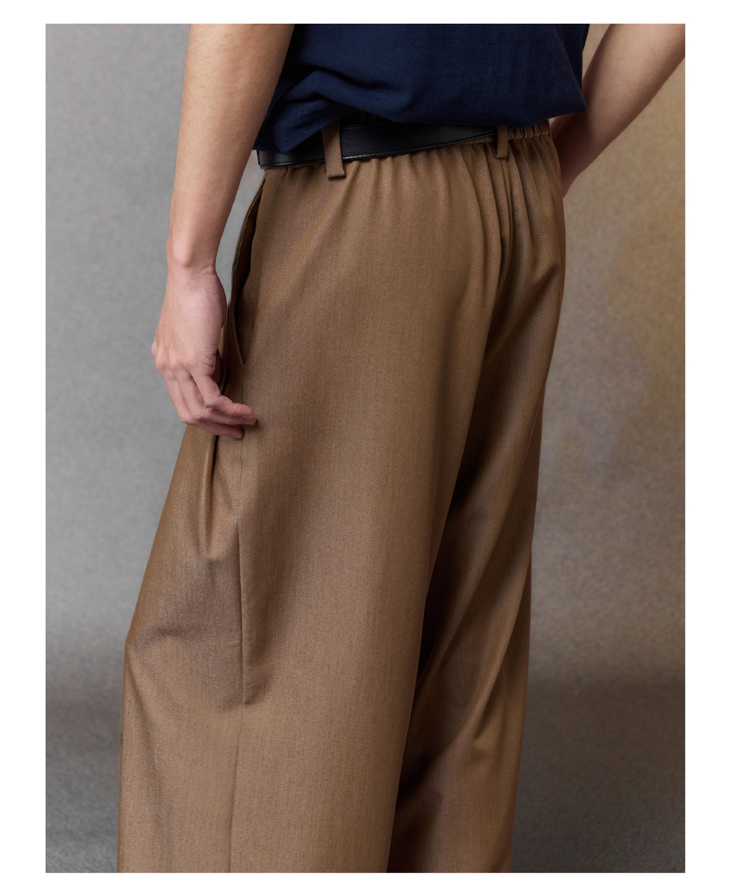 Draped Straight-Leg Pants