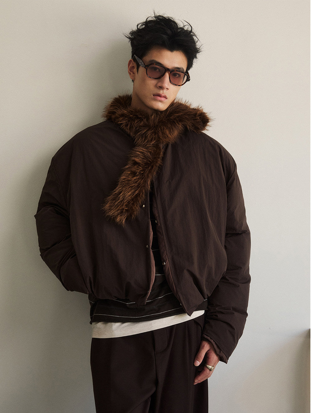 Adjustable Fur Collar Down Jacket