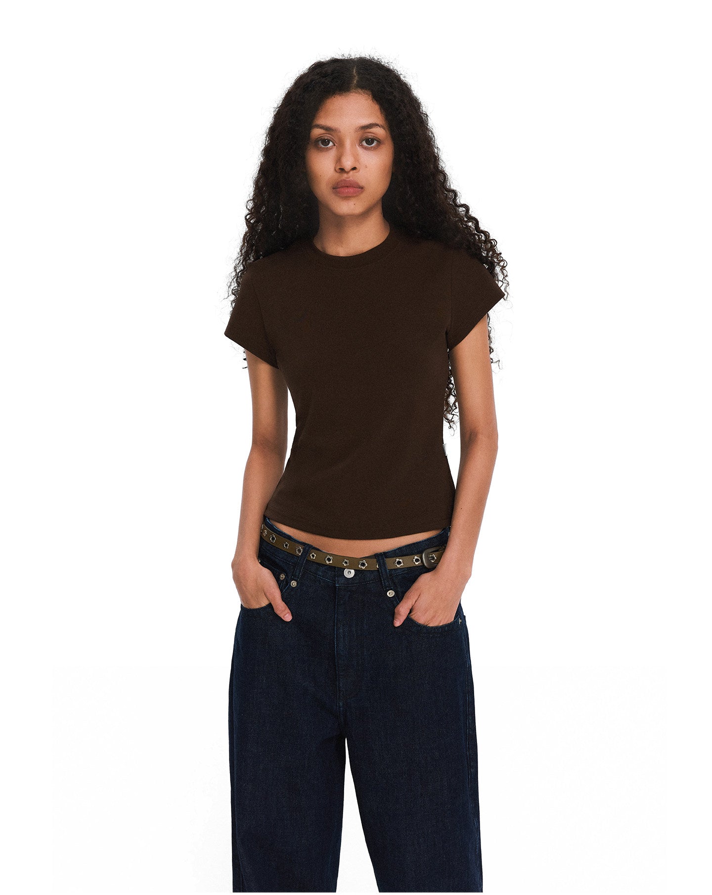 Basic Solid-Color Slim-Fit T-Shirt