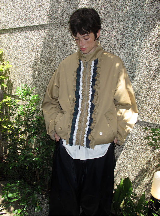 Ruffle Color Block Jacket
