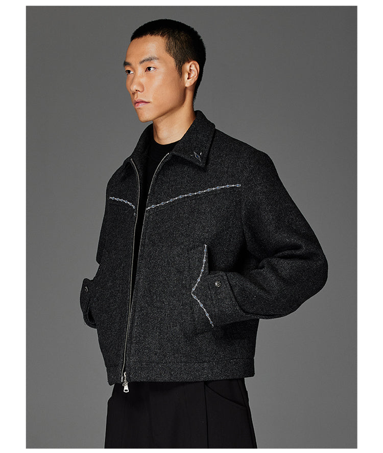 Short Style Wool Blend Jacket