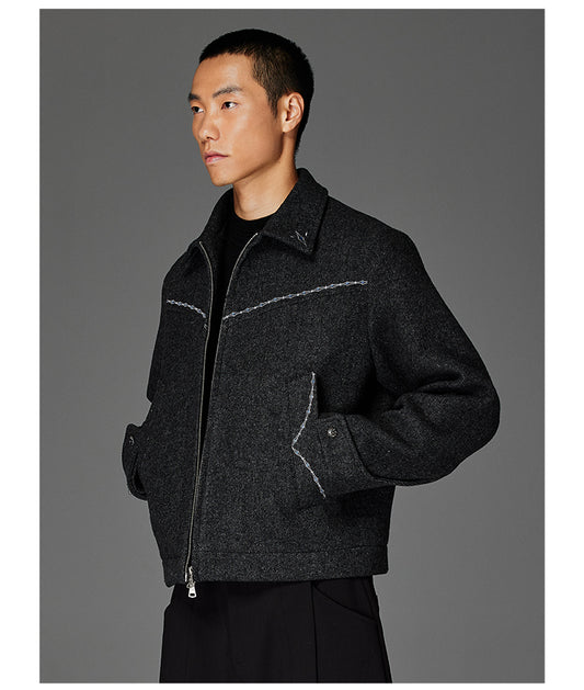 Short Style Wool Blend Jacket