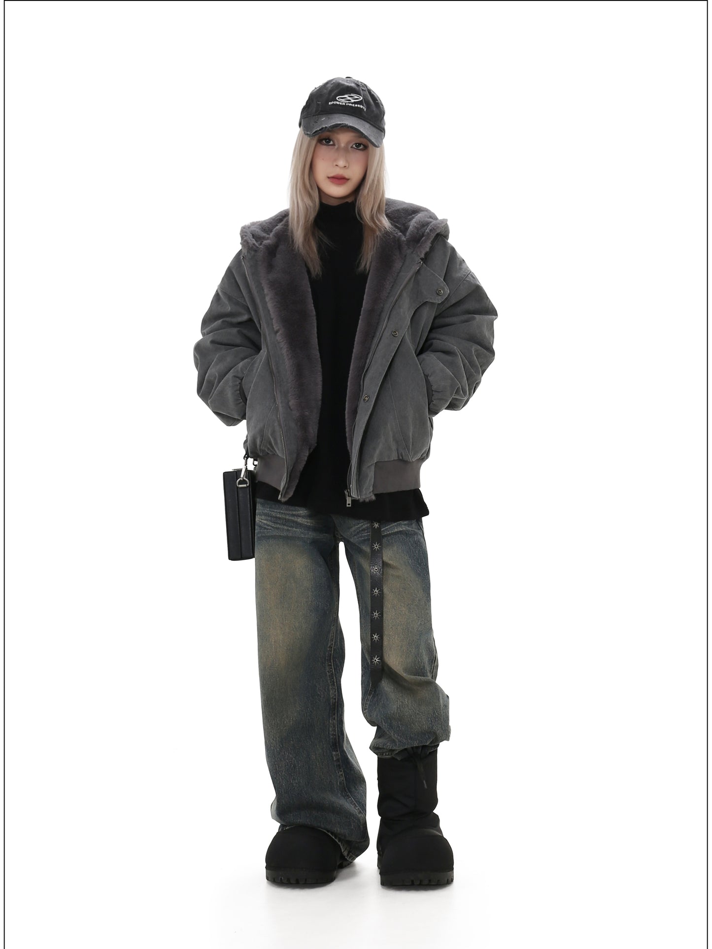 Heavyweight Hooded Velvet Denim Jacket