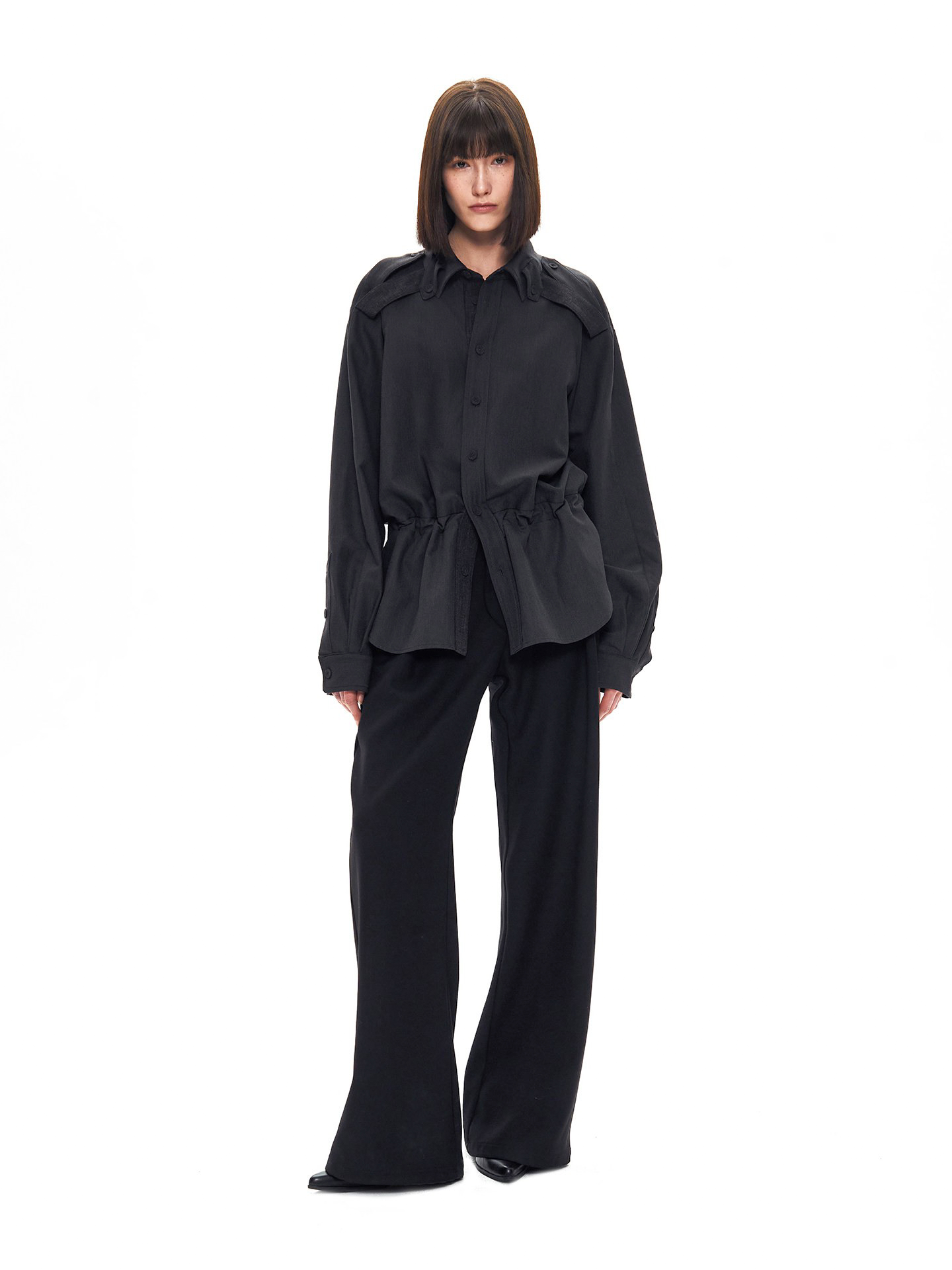 Waist-Shaping Wool Shirt