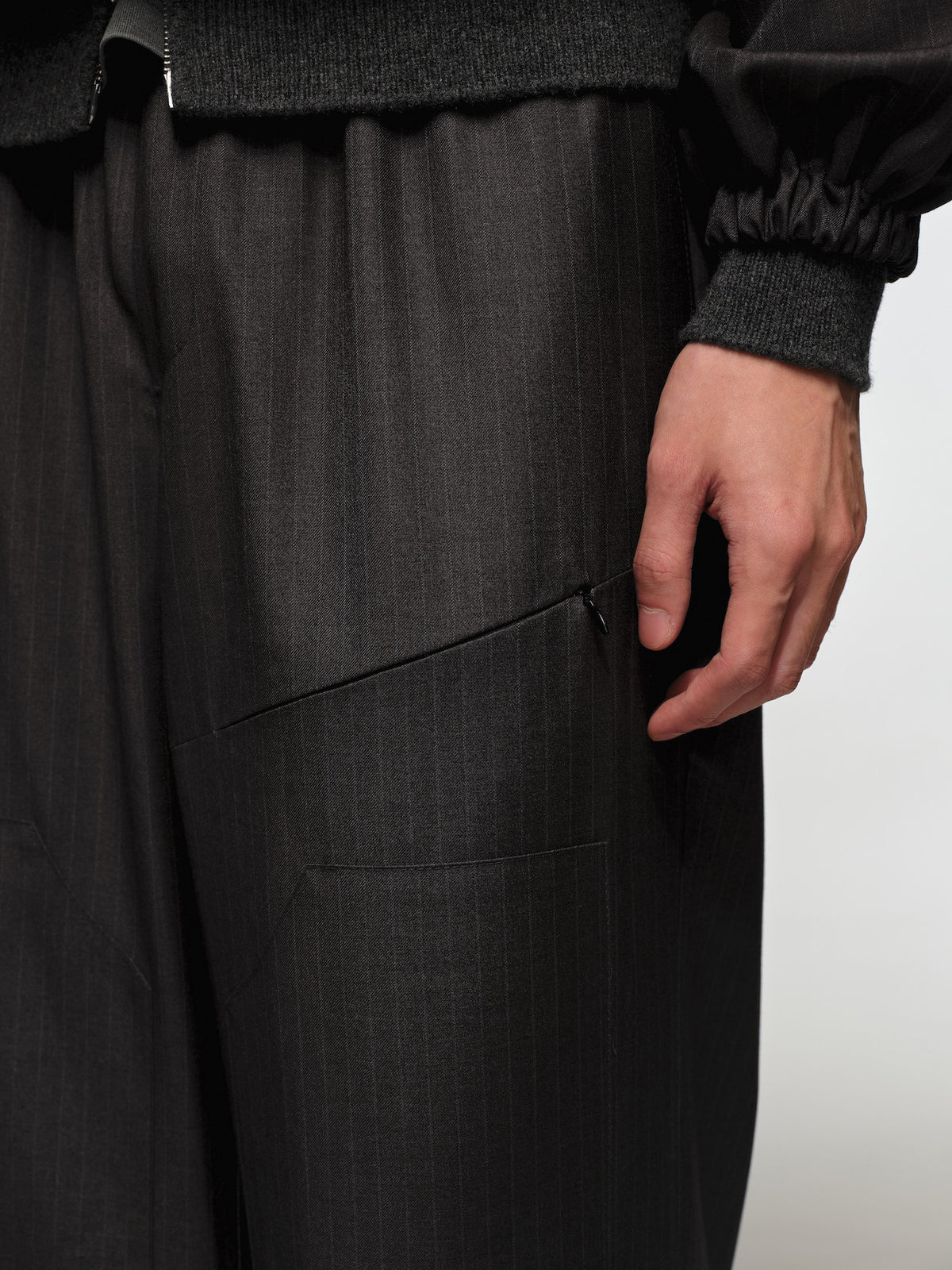 Straight-Leg Casual Pants with Elastic Waistband