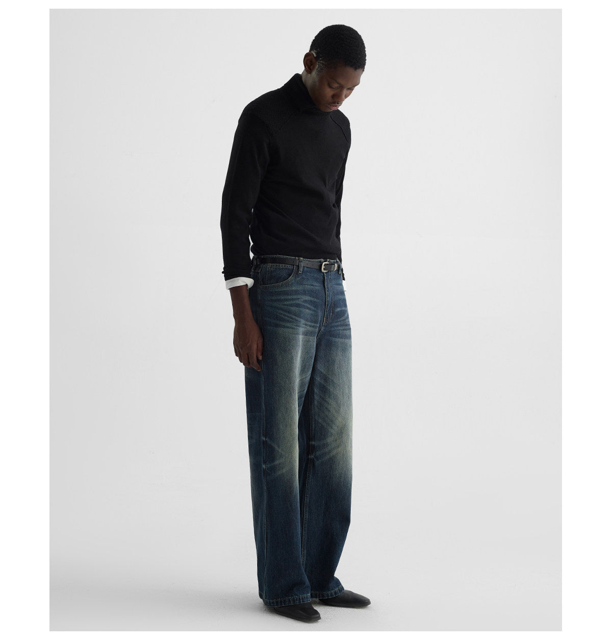 W-Neck Fit Mid-Rise Turtleneck Sweater