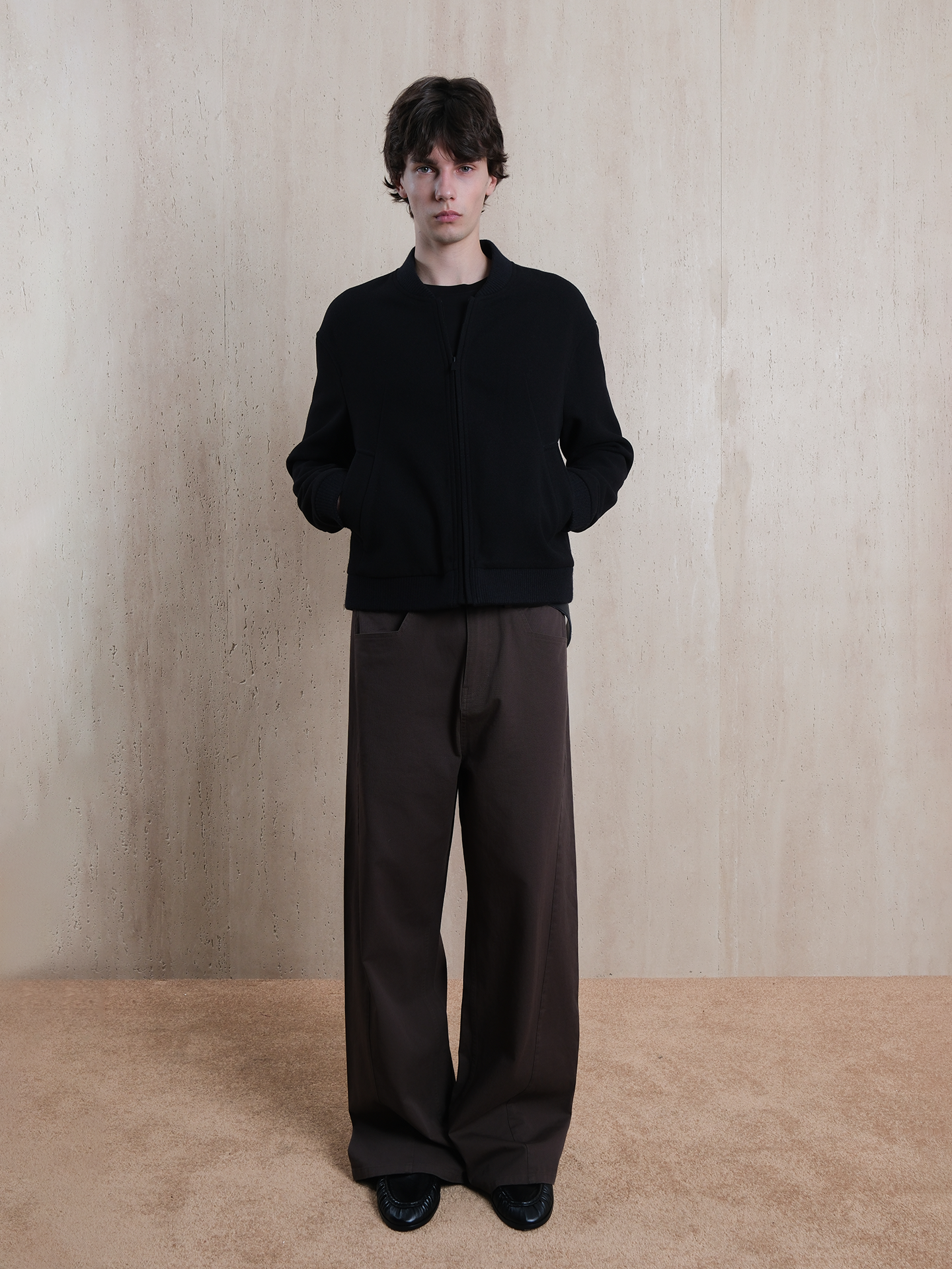 Washed and Distressed Finish Casual Pants