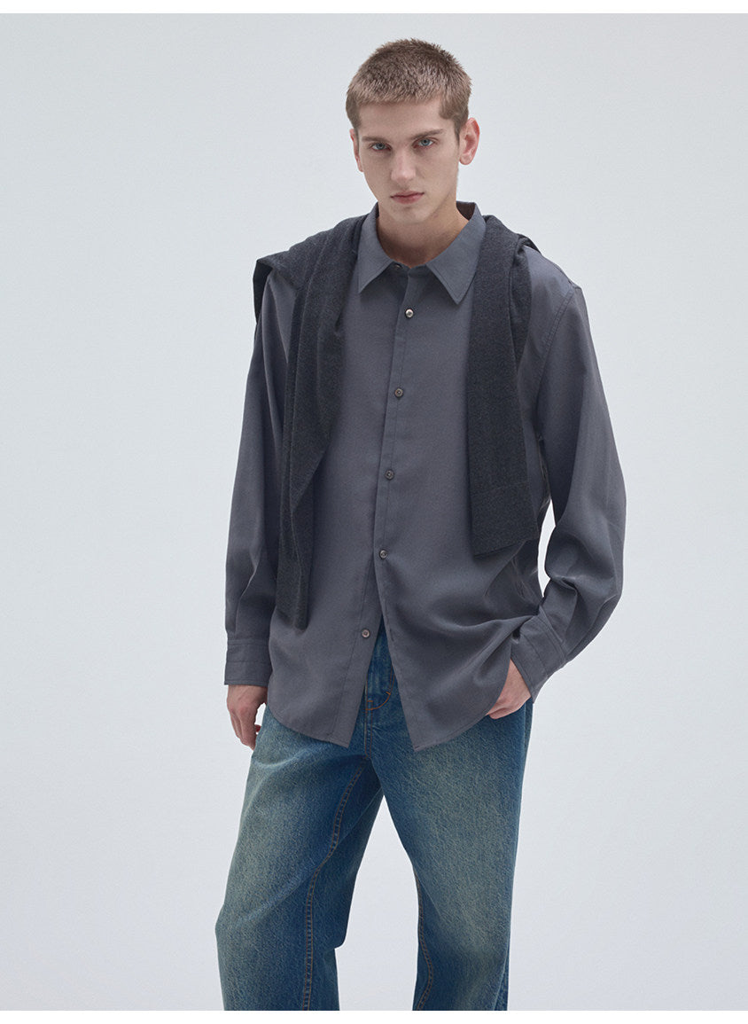 Lightweight Square-Collar Casual Shirt