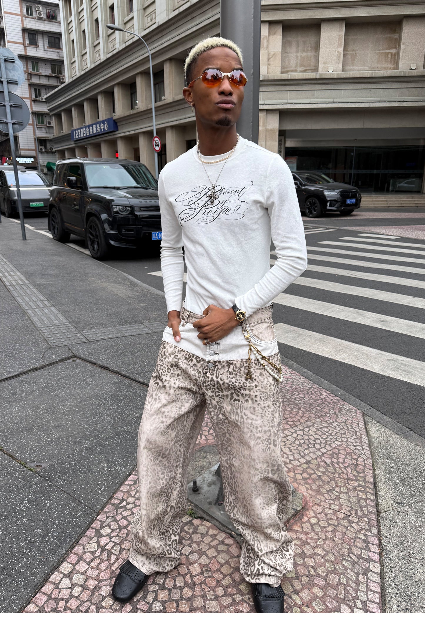 Custom Leopard-Print Casual Pants
