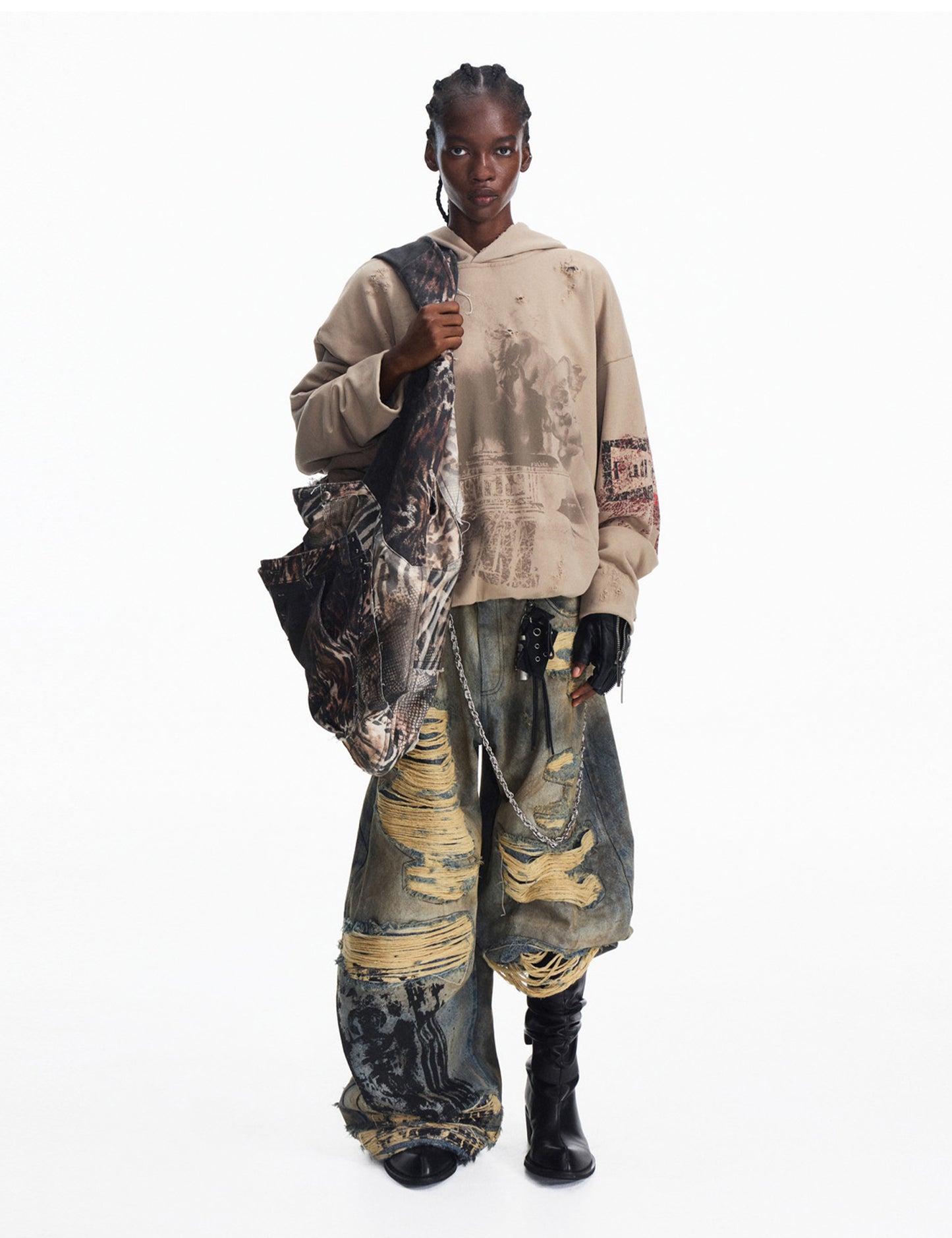 Double-layer fabric sweatshirt