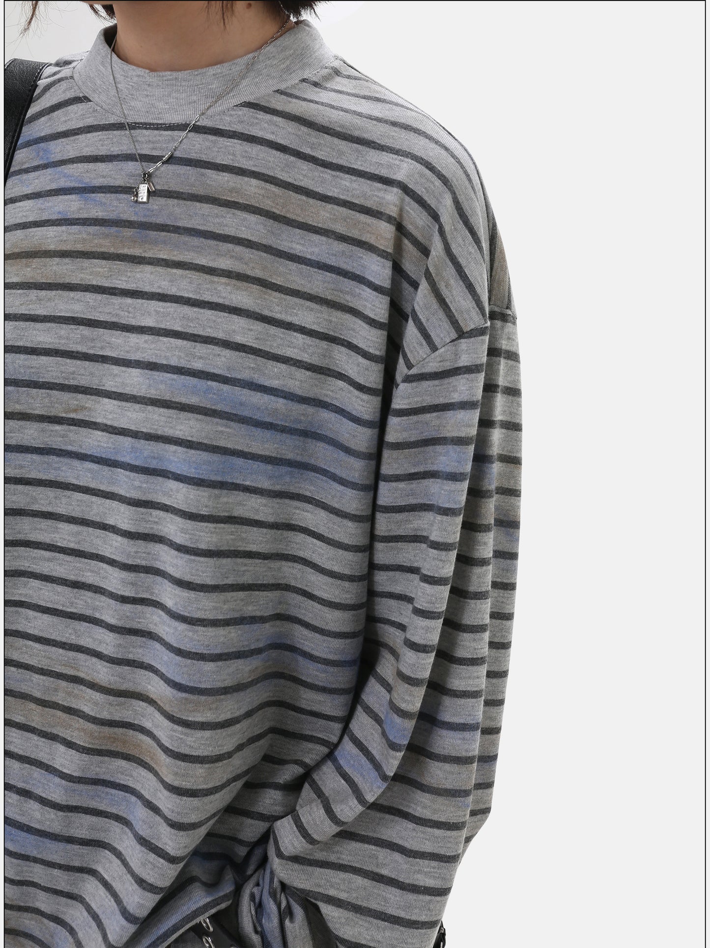 Vintage-style Distressed Striped T-Shirt