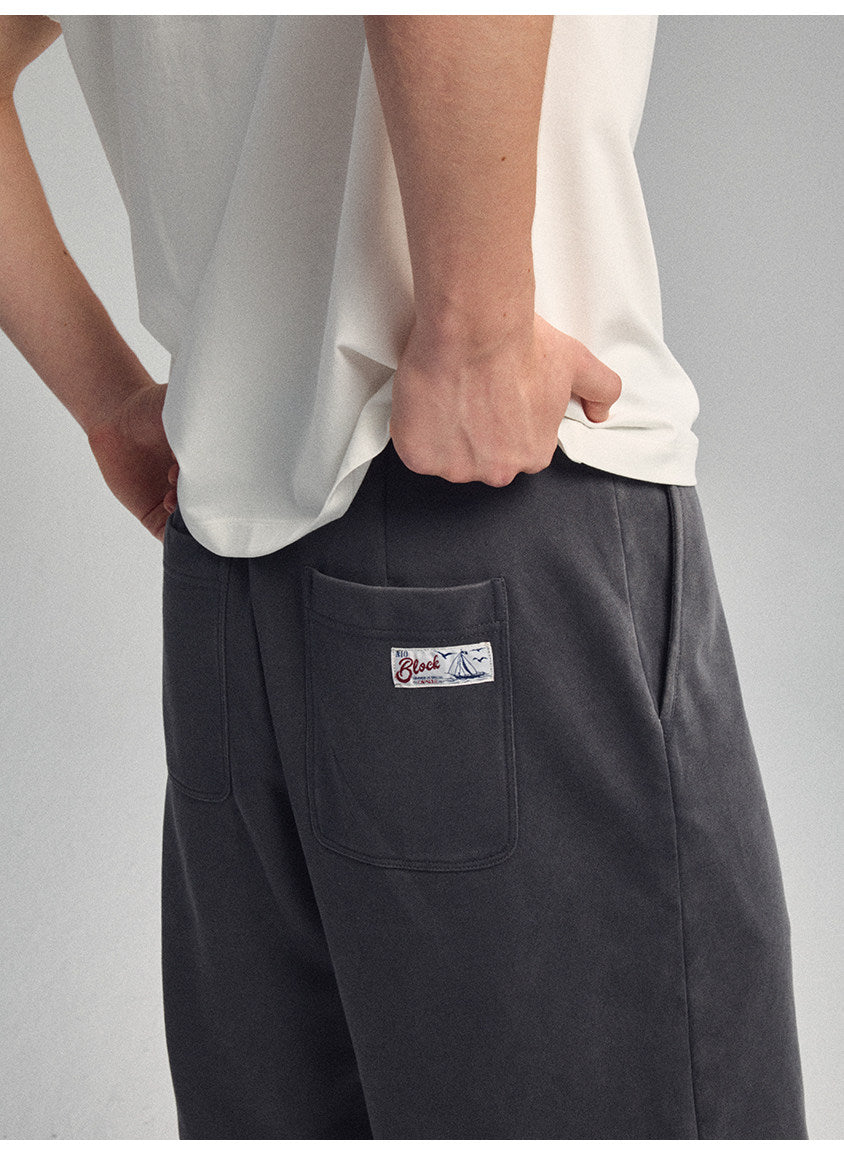 Vintage-Style Washed Sports Shorts