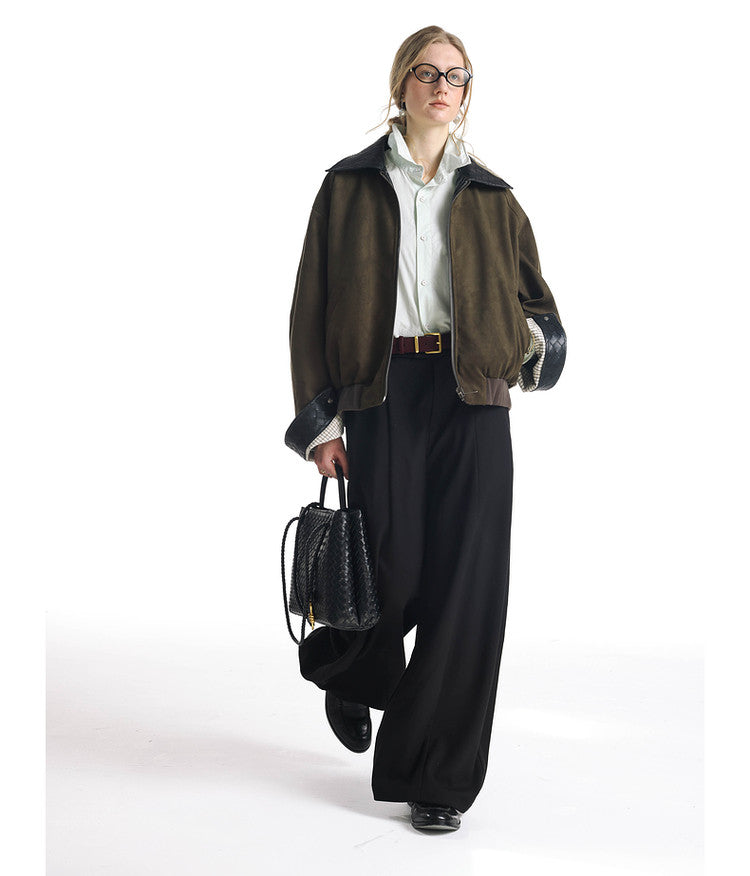 Reversible Oversized Woven Collar Jacket