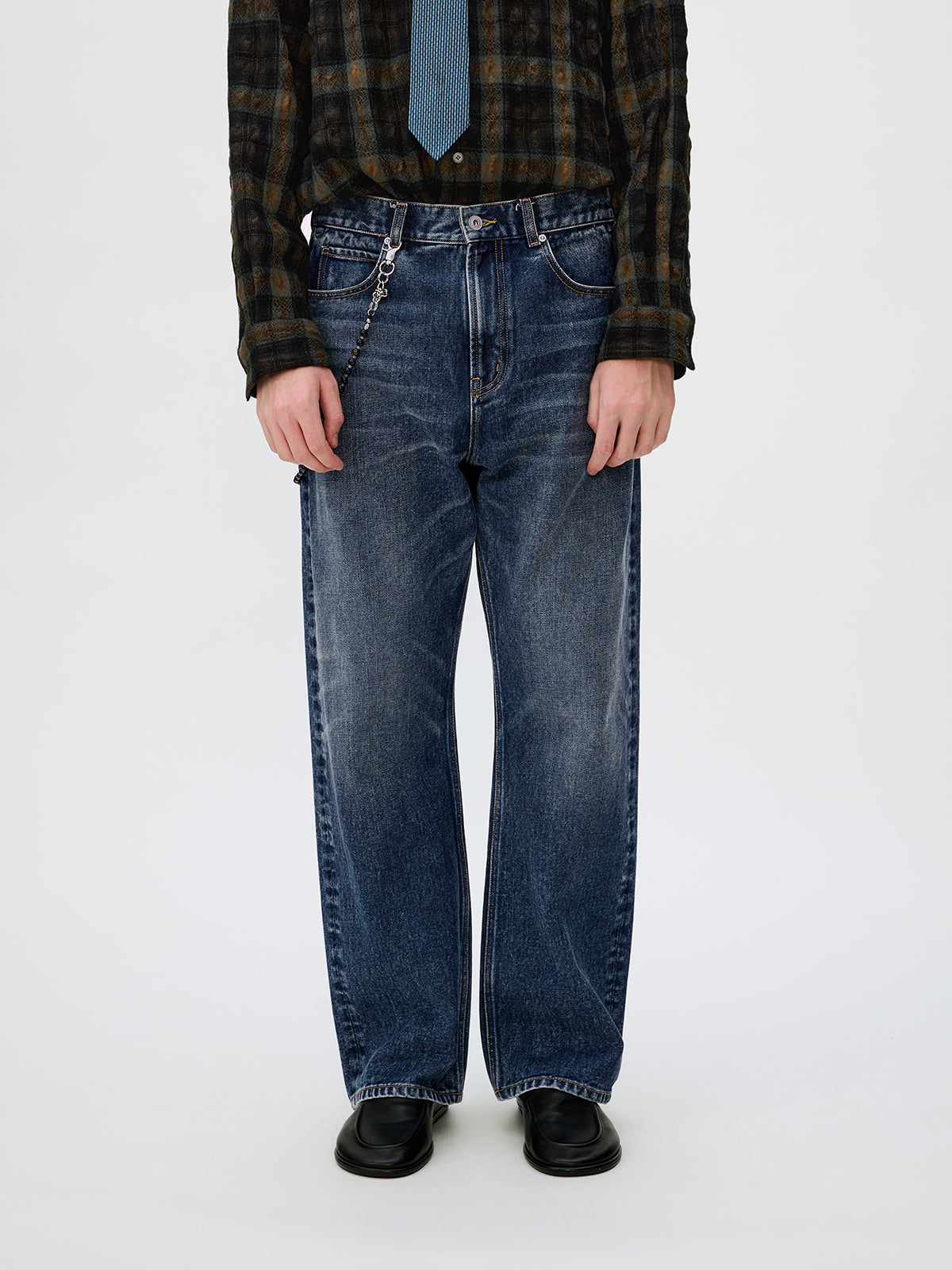Cotton Twill Straight Leg Jeans