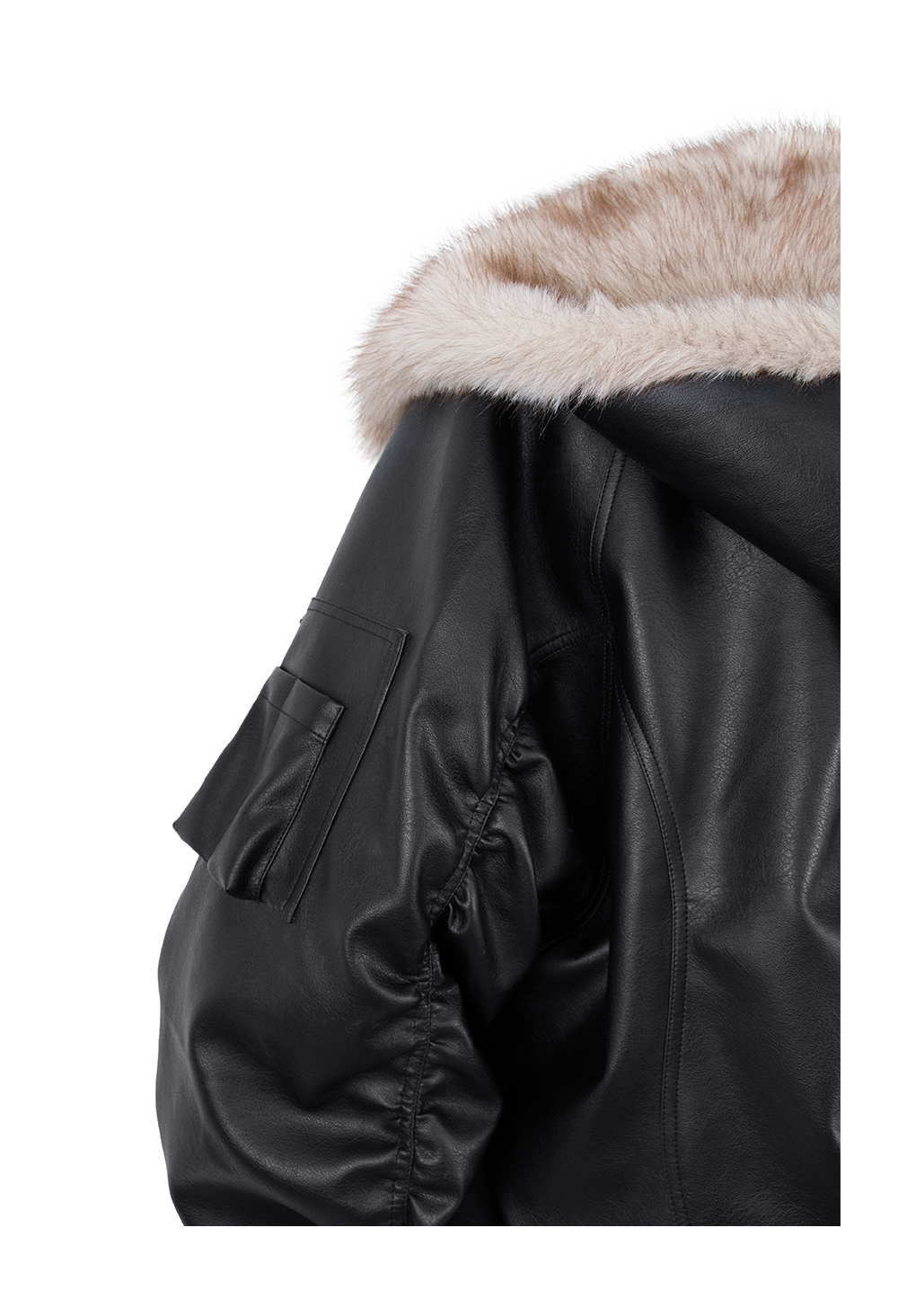 Detachable Scarf Bomber Jacket