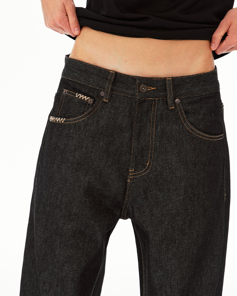 Premium Straight-Leg Raw Denim Pants