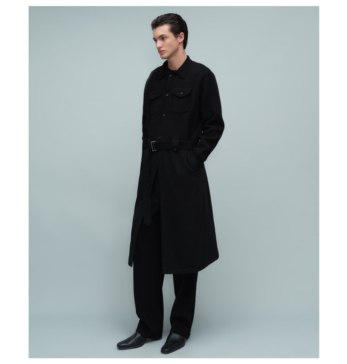 Segment Design Drop-Shoulder Coat