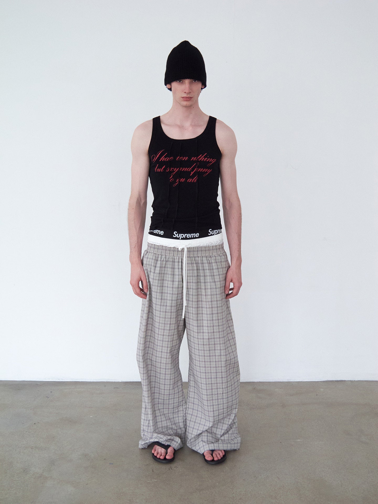 Faux Two-Piece Casual Pants　