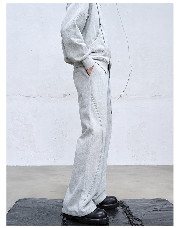 Three-dimensional cut sweat pants