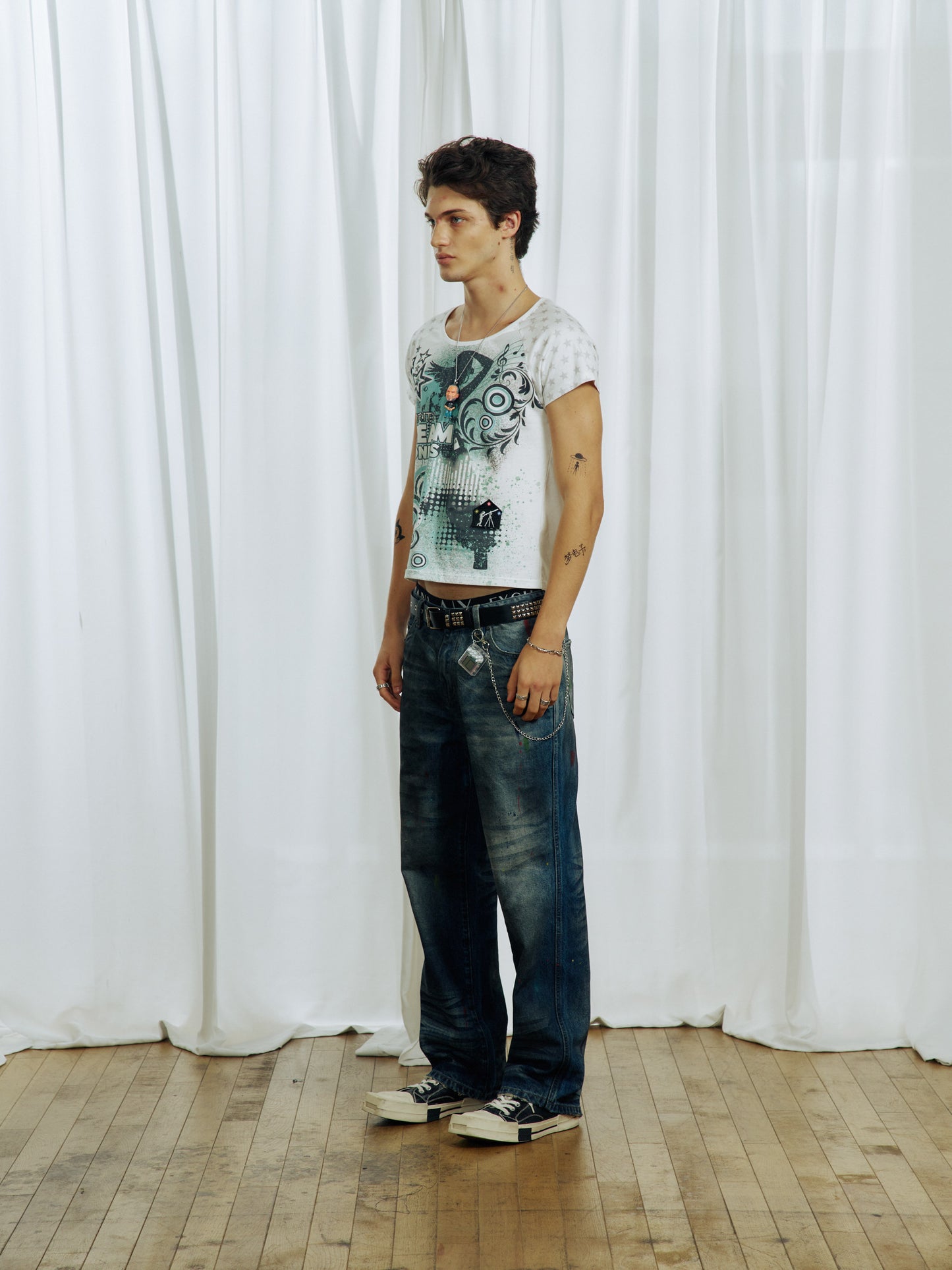 Retro Print Raglan T-Shirt