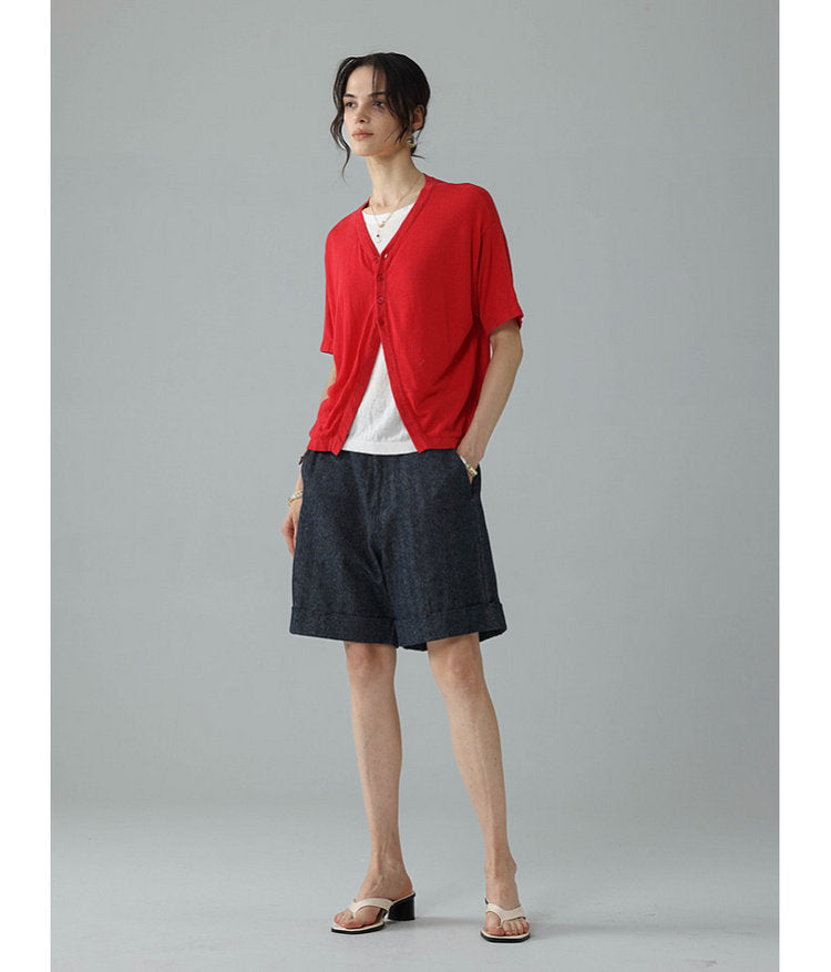 Relaxed-Fit Roll-Up Shorts