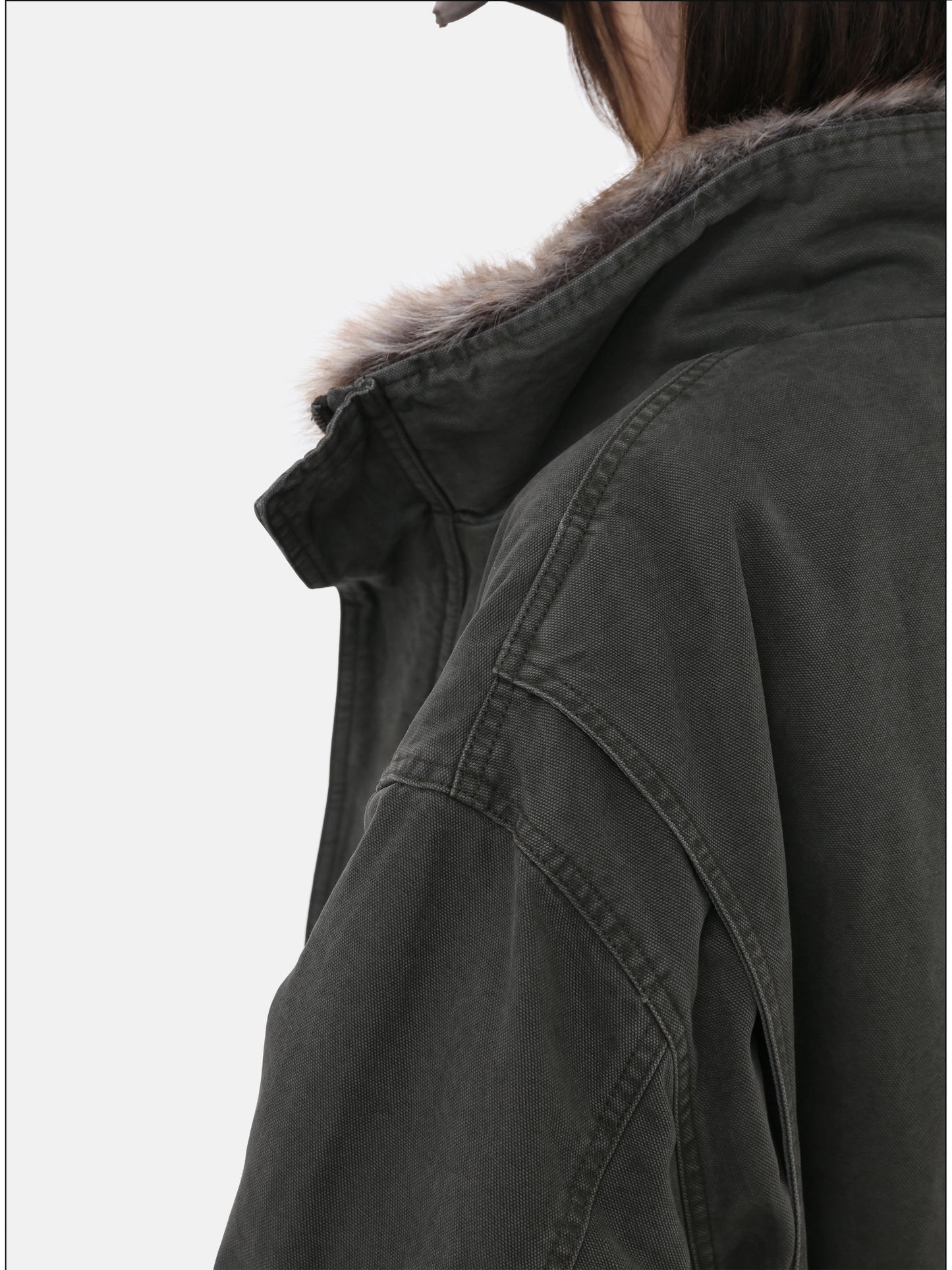 Detachable fur collar jacket