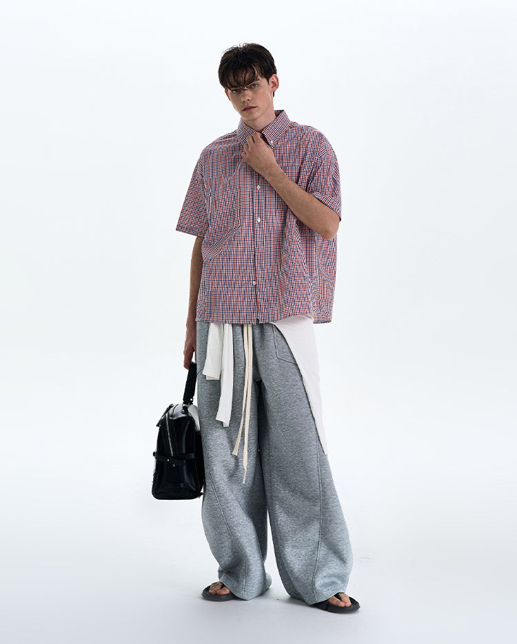 Contrast Color Check Shirt