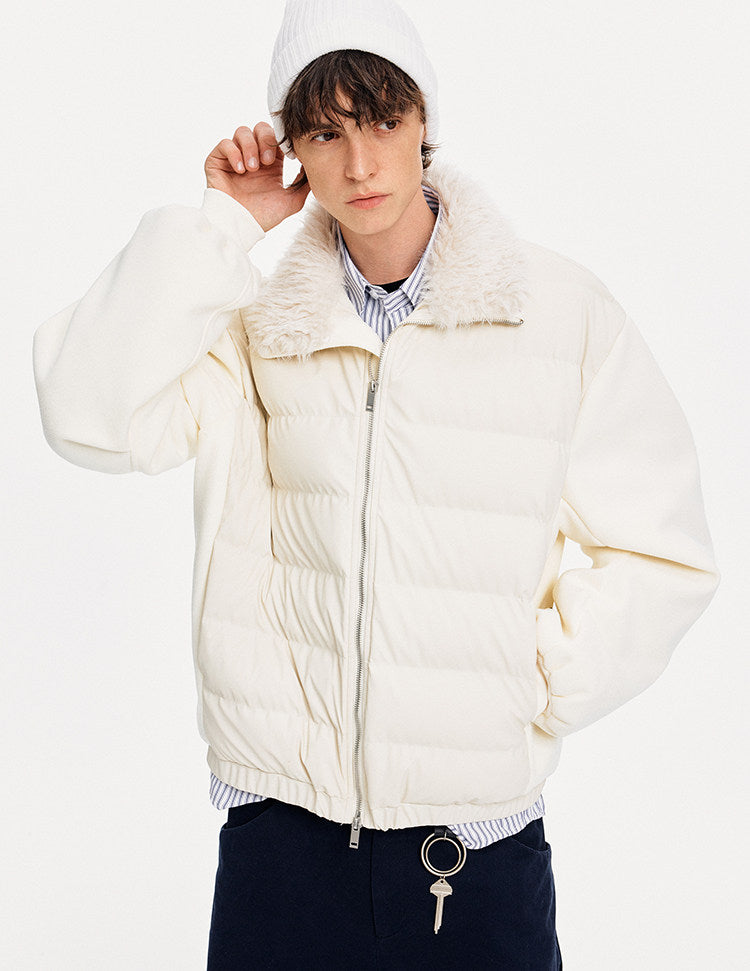 Luxury Stand Collar Patchwork Down Jacket