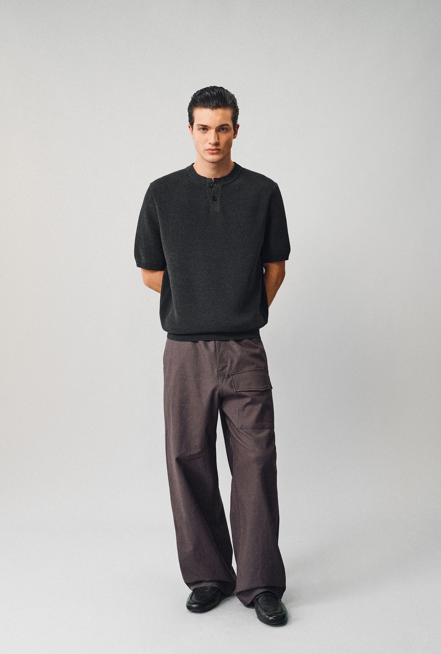 Henley Neck Linen Knit