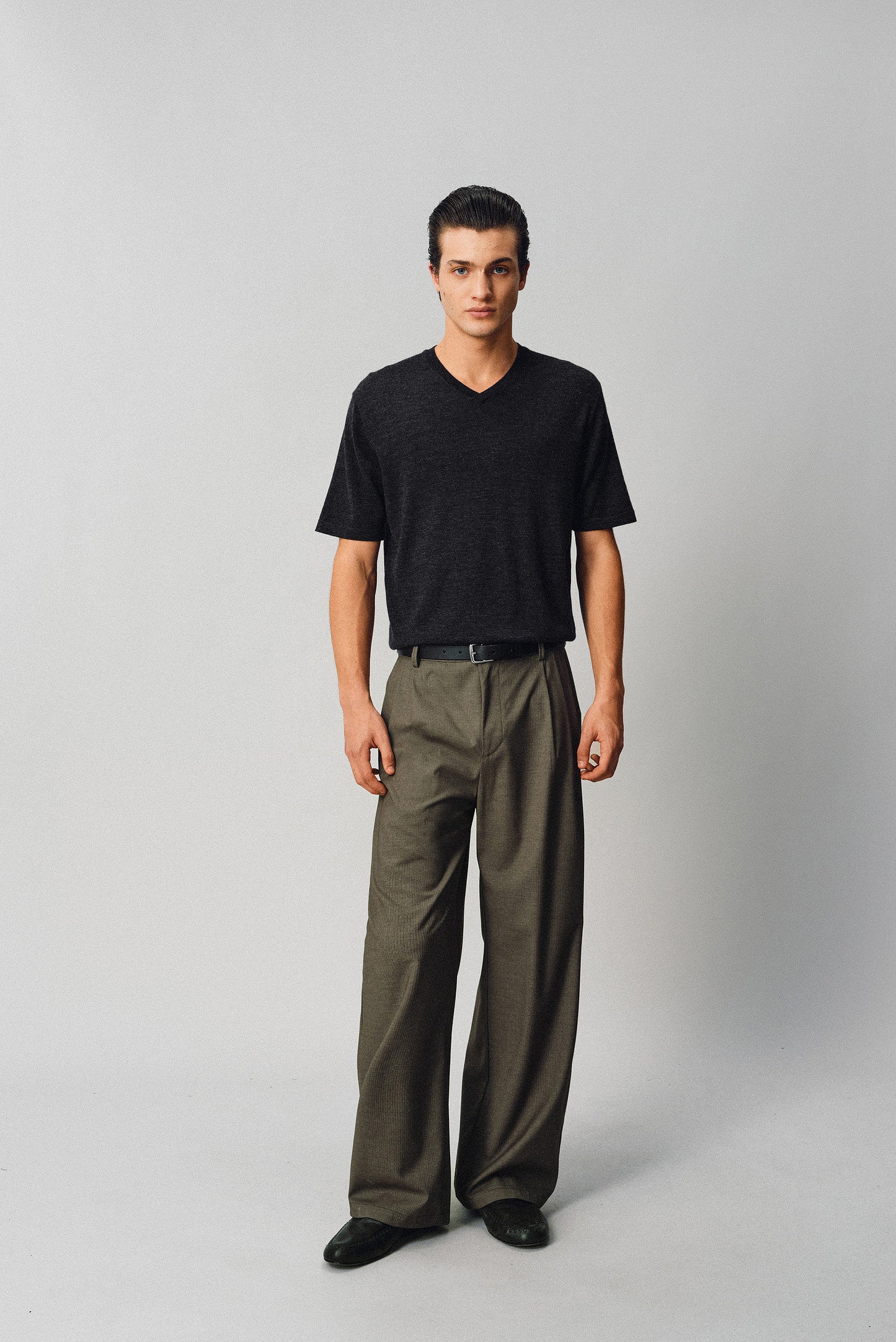 Casual Pants with a Triple-Fold Elastic Waistband