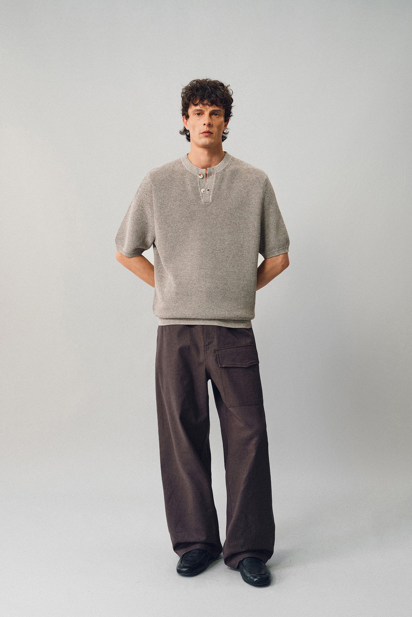 Henley Neck Linen Knit
