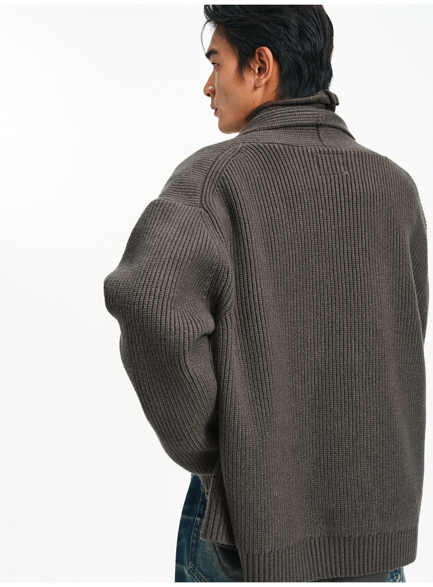 Shawl Collar Double-Breasted Cardigan