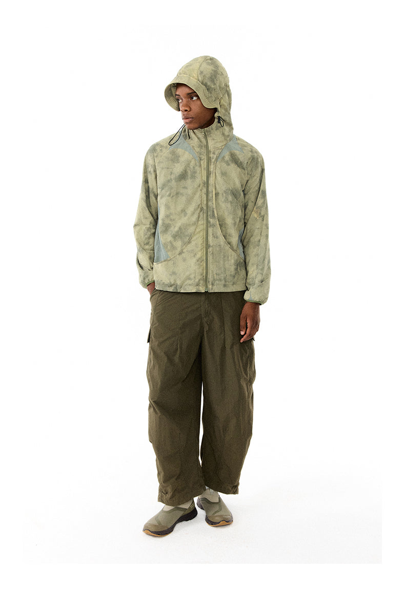 Tie-dye sun protection hooded jacket