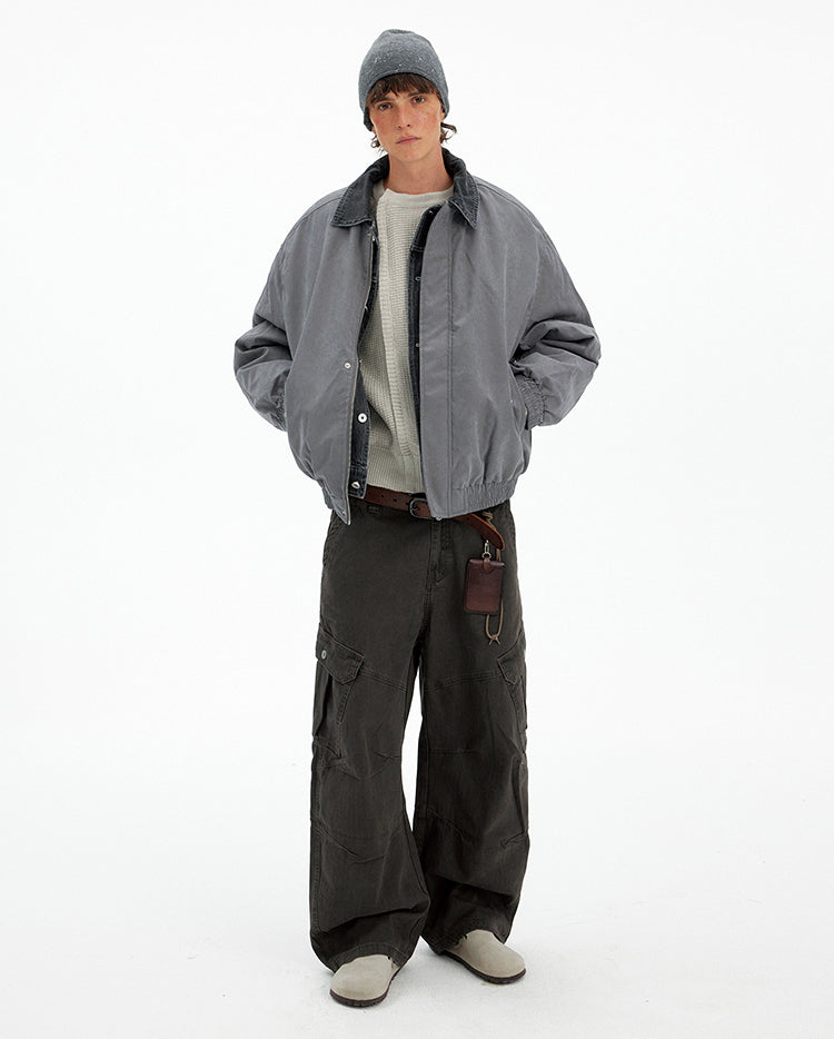 Faux Two-Piece Cotton Jacket