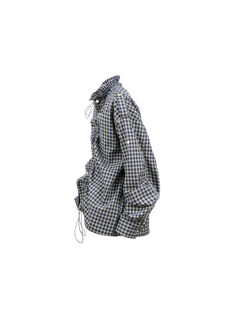 Asymmetrical plaid shirt
