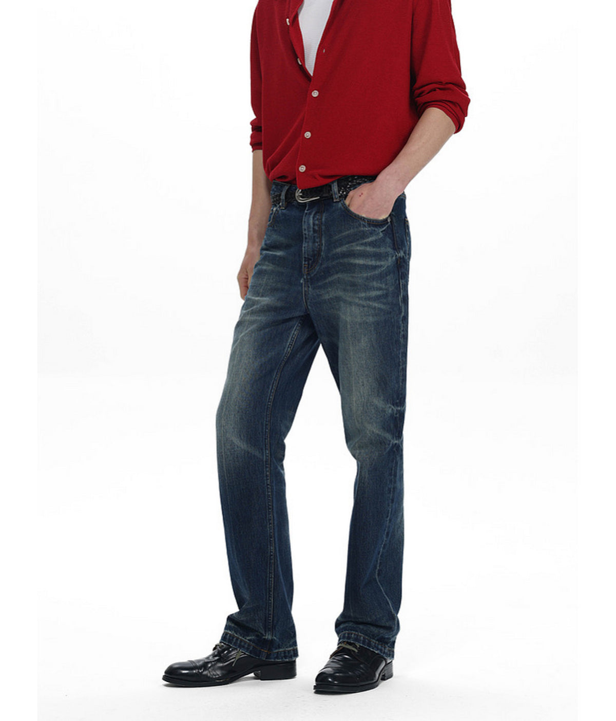Vintage-Style Shrimp Line Jeans