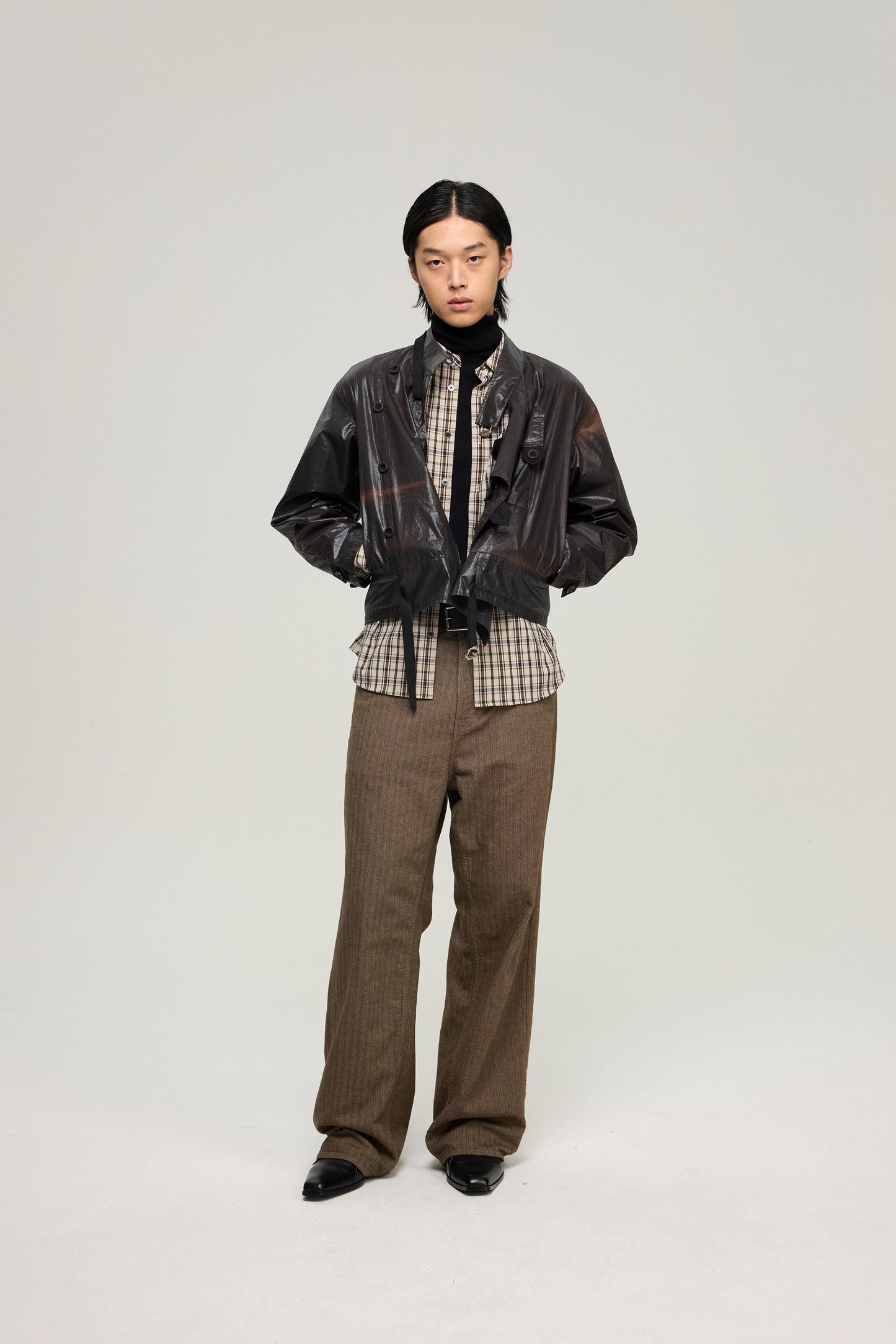 Retro Herringbone Casual Pants