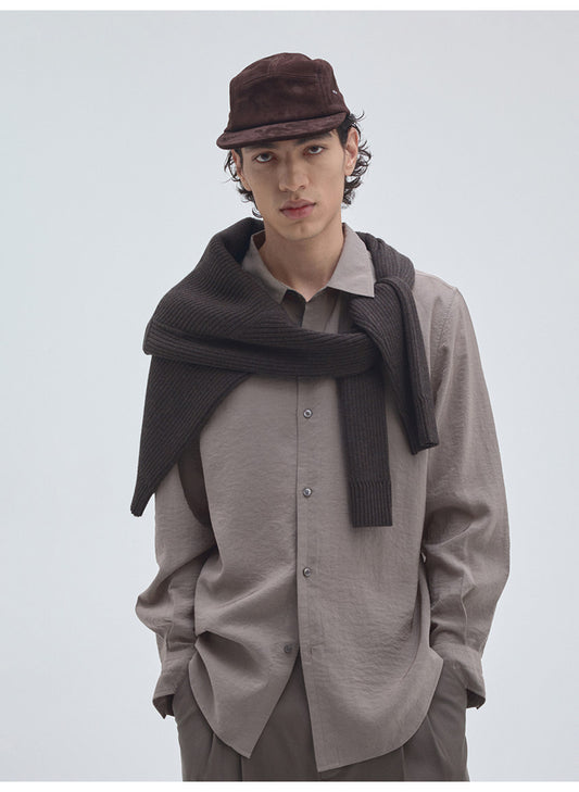 Lightweight Square-Collar Casual Shirt