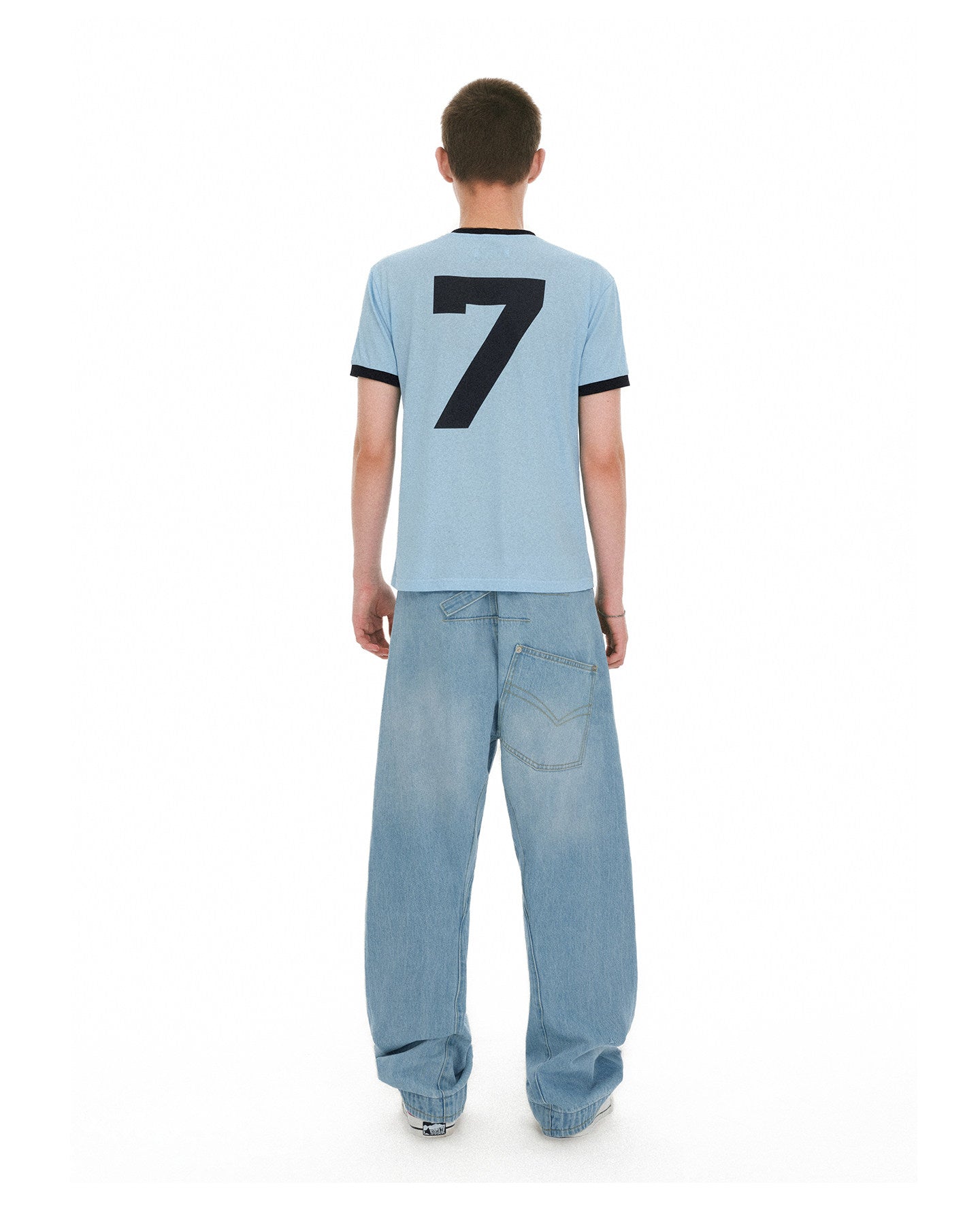 Color-Block Retro Lightweight Linen Jersey T-Shirt