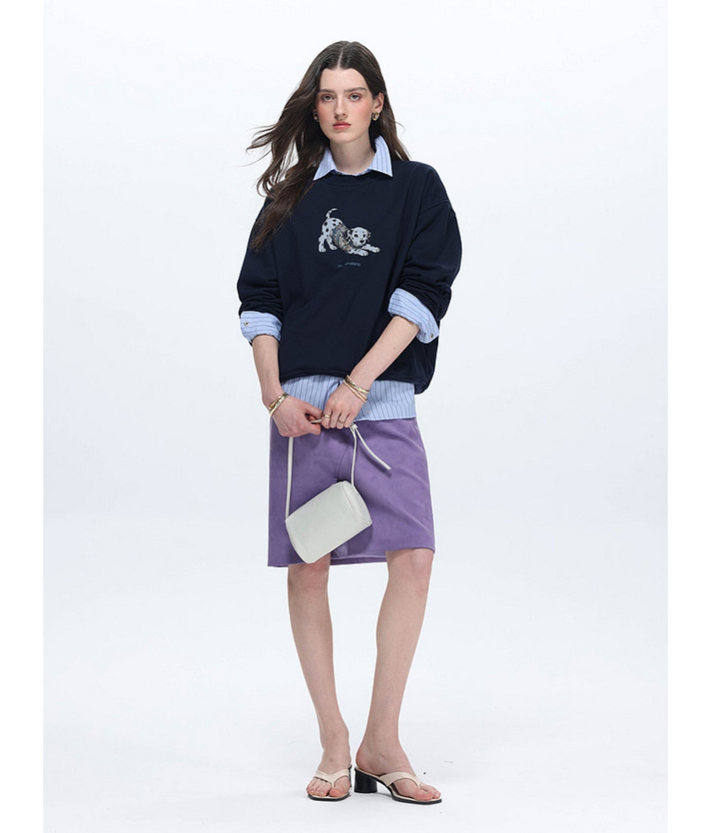 Loose-Fitting Printed Crew-Neck Sweatshirt