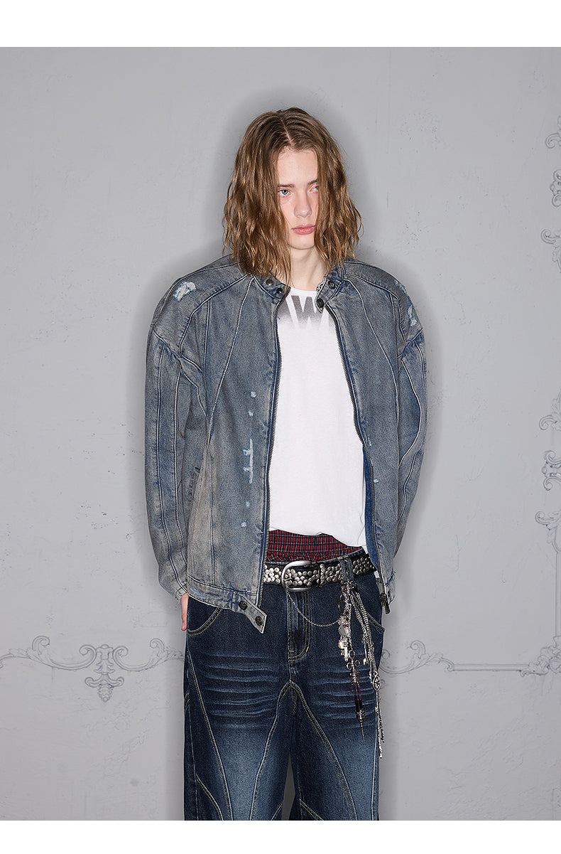 Dirty wash denim jacket